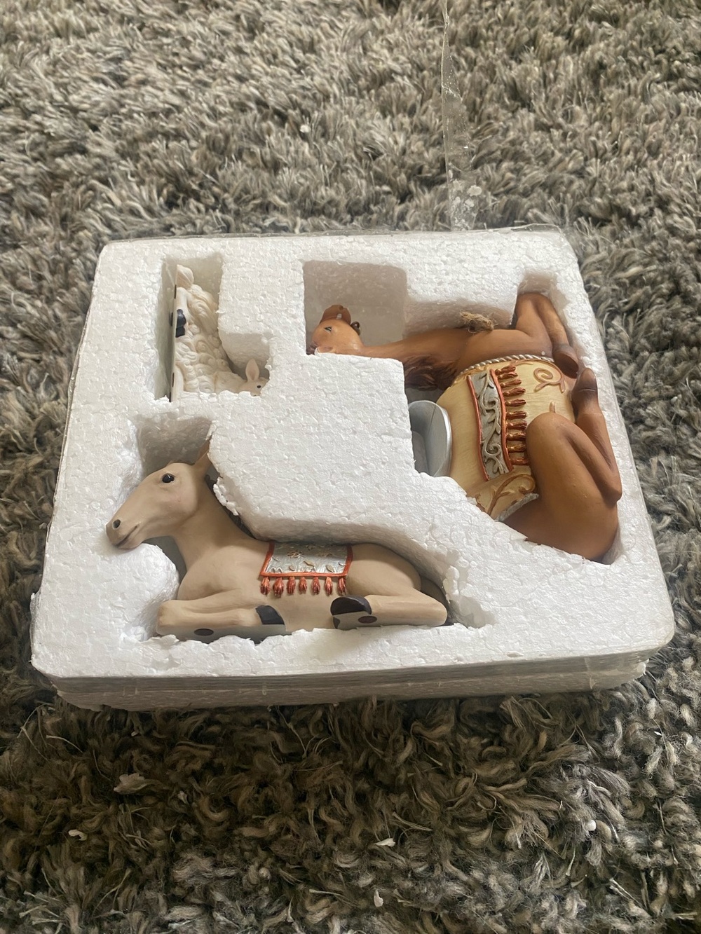 Elegant Moments Tan and Cream Camel Figurine Set - Holiday Decor